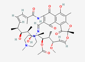 Two-dimensional chemical structure of Rifampicin EP Impurity A, CAS 13983-13-6