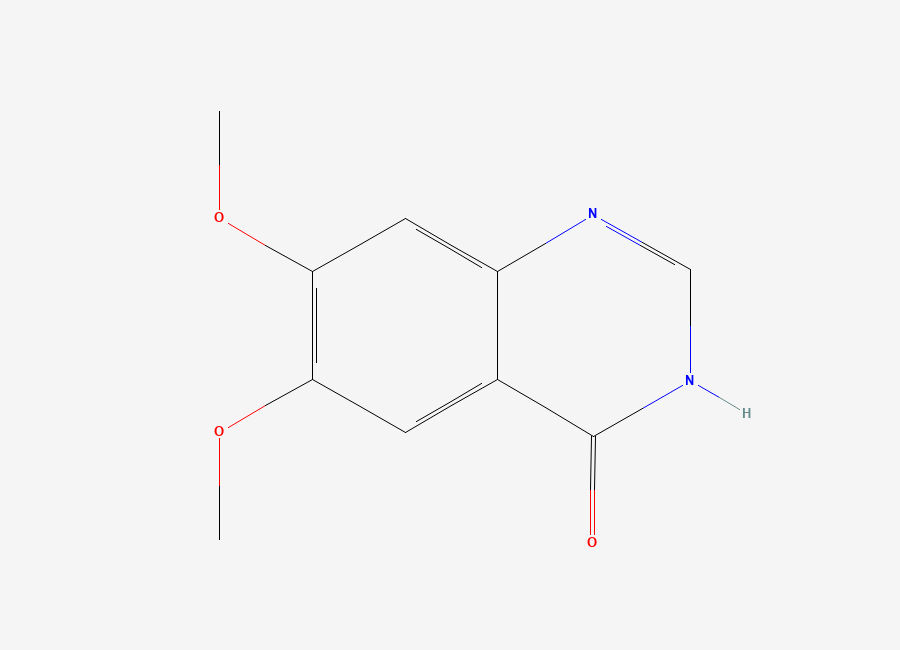 Two-dimensional chemical structure of 6,7-Dimethoxyquinazoline-4-one, CAS 13794-72-4