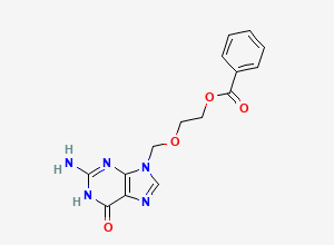 Two-dimensional chemical structure of Acyclovir EP Impurity D/ Acyclovir Benzoate, CAS 59277-91-7