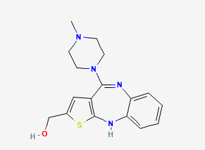 Two-dimensional chemical structure of 2-Hydroxymethyl Olanzapine, CAS 174756-45-7
