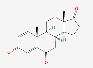 Two-dimensional chemical structure of Exemestane EP Impurity F/ 6-Oxo Boldione, CAS 72648-46-5