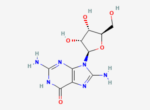 Two-dimensional chemical structure of 8-Aminoguanosine