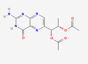 Two-dimensional chemical structure of Sapropterin Impurity F/ Diacetylbiopterin, CAS 62933-57-7