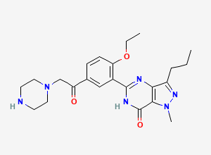 Two-dimensional chemical structure of N-Desethyl Acetildenafil, CAS 147676-55-9