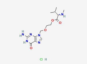 Two-dimensional chemical structure of Valaciclovir EP Impurity C/ Valaciclovir Related Compound C / N-Methyl Valacyclovir, CAS 1346617-39-7