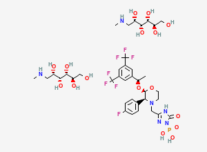 Two-dimensional chemical structure of Fosaprepitant Dimeglumine, CAS 265121-04-8