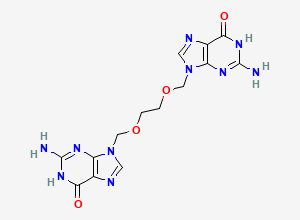 Two-dimensional chemical structure of Acyclovir EP Impurity J/ Acyclovir Dimer/ Acyclovir 9,9 Diguanyl Analog, CAS 166762-90-9