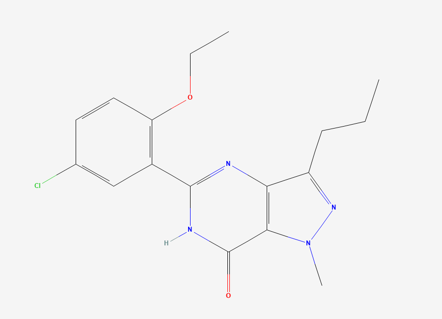Two-dimensional chemical structure of 5-Chloro imidazosagatriazinone