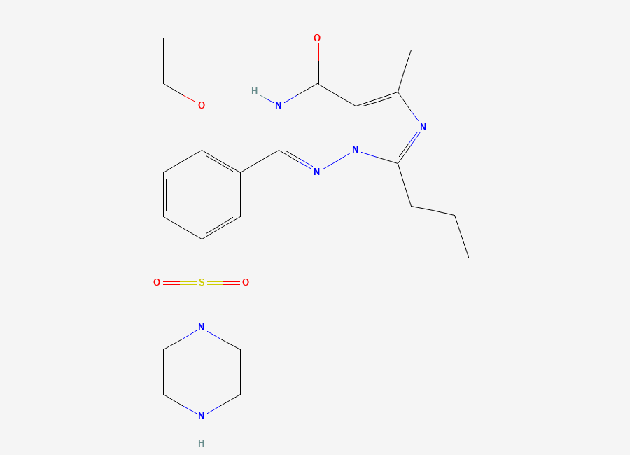 Two-dimensional chemical structure of N-desmethyl Vardenafil Impurity, CAS 448184-46-1