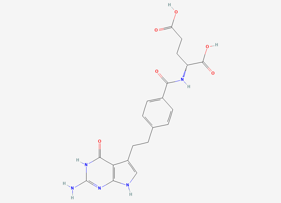 Two-dimensional chemical structure of Pemetrexed EP Impurity E / Pemetrexed BP Impurity E / Pemetrexed R-Isomer / (D)-Pemetrexed, CAS 182009-04-7