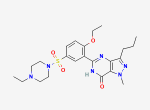 Two-dimensional chemical structure of Sildenafil N-Ethyl Impurity, CAS 642928-07-2