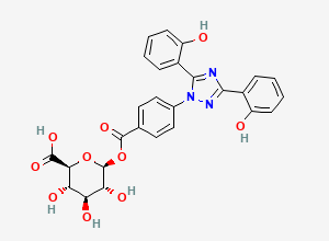 Two-dimensional chemical structure of Deferasirox Acyl beta-D-Glucuronide, CAS 1233196-91-2