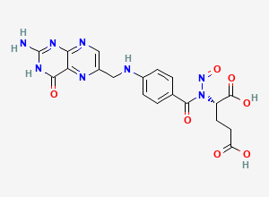 Two-dimensional chemical structure of N-Nitroso Folic acid / N-Nitroso Folic acid Impurity-I, CAS 29291-35-8