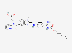 Two-dimensional chemical structure of Dabigatran Etexilate EP Impurity E / Desethyl Dabigatran Etexilate, CAS 212321-78-3