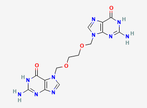 Two-dimensional chemical structure of Acyclovir EP Impurity I/ Acyclovir 7,9 Diguanyl Analog, CAS 1797832-75-7