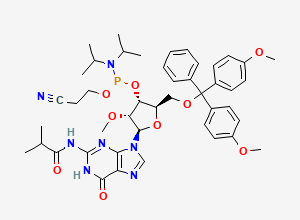 Two-dimensional chemical structure of 2'-OMe-G(ibu) Phosphoramidite