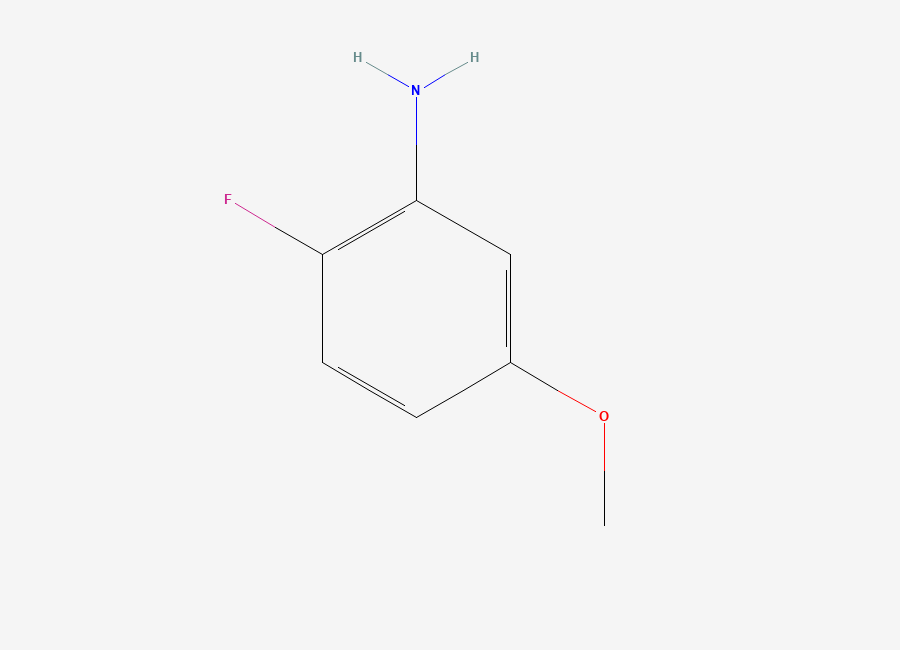 Two-dimensional chemical structure of 2-Fluoro-5-methoxyaniline