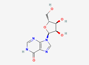 Two-dimensional chemical structure of 6H-Purin-6-one, 1,9-dihydro-9-alpha-D-ribofuranosyl-