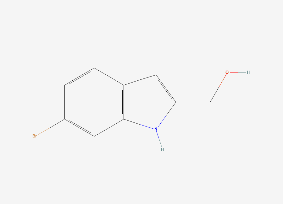 Two-dimensional chemical structure of (6-bromo-1H-indol-2-yl)methanol