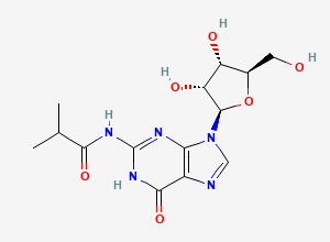 Two-dimensional chemical structure of N-{9-[(2R,3R,4S,5R)-3,4-dihydroxy-5-(hydroxymethyl)oxolan-2-yl]-6-oxo-6,9-dihydro-1H-purin-2-yl}-2-methylpropanamide