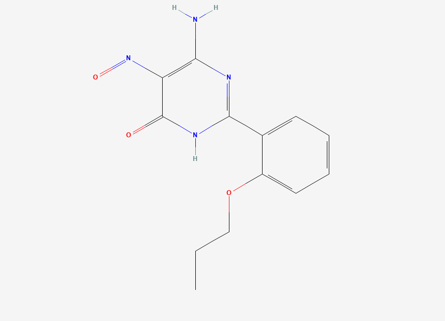 Two-dimensional chemical structure of 5-Amino-4-nitroso-2-(2-propoxyphenyl)pyrimidin-4(3H)-one, CAS 57075-57-7