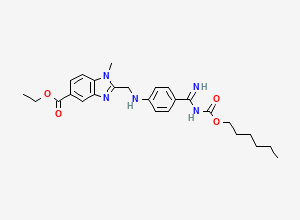 Two-dimensional chemical structure of Dabigatran Etexilate Despyridyl Ethyl Ester, CAS 1408238-36-7