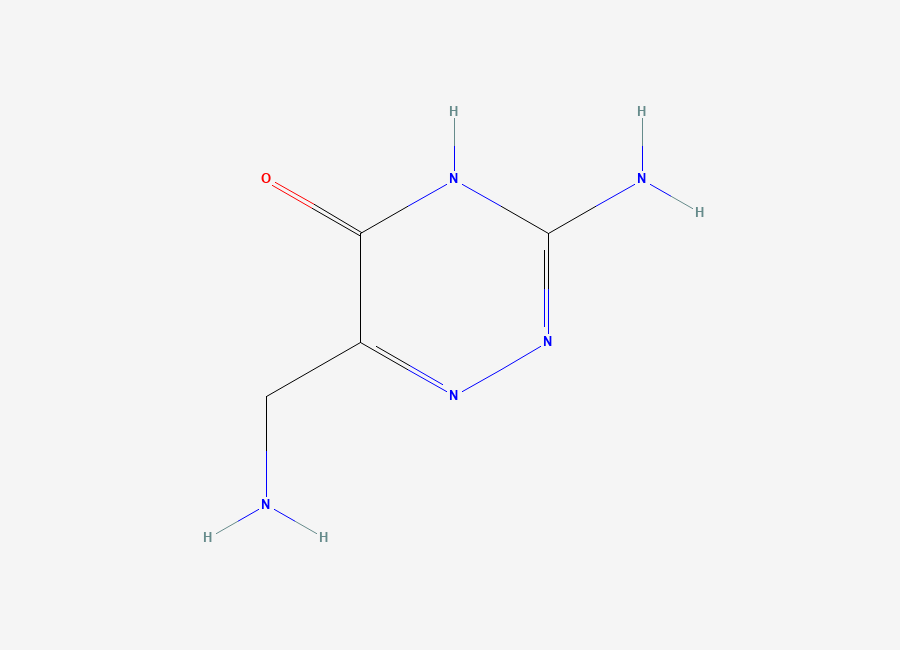 Two-dimensional chemical structure of 3-Amino-6-(aminomethyl)-1,2,4-triazin-5(4H)-one