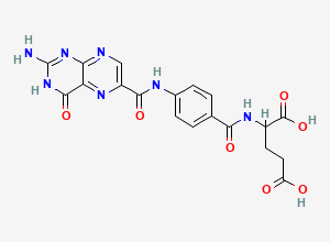 Two-dimensional chemical structure of 2-(4-(2-Amino-4-oxo-3,4-dihydropteridine-6-carboxamido)benzamido)pentanedioic acid