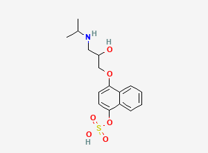 Two-dimensional chemical structure of 4-Hydroxy Propranolol Sulphate, CAS 87075-33-0