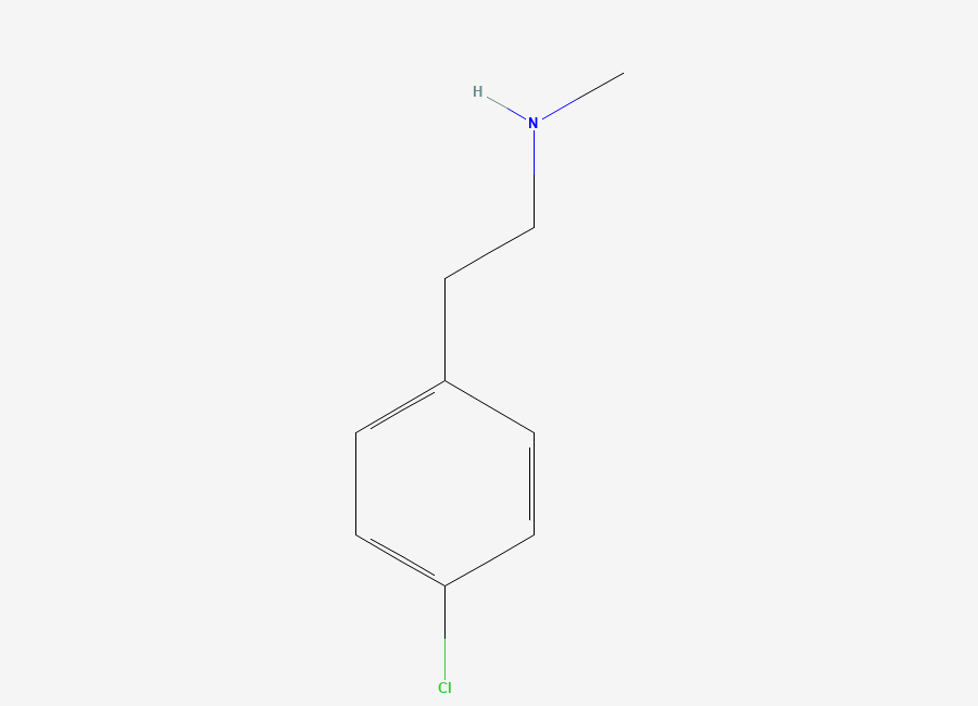 Two-dimensional chemical structure of 2-(4-Chlorophenyl)-N-methylethan-1-amine