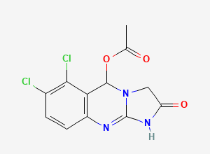 Two-dimensional chemical structure of Anagrelide 5-Acetoxy Impurity, CAS 1076198-71-4