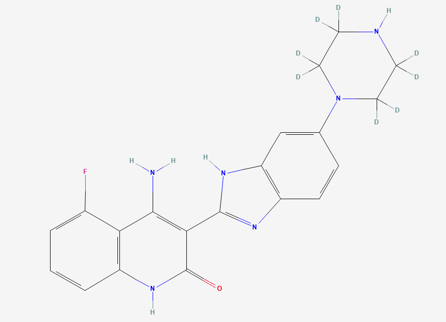 Two-dimensional chemical structure of N-Desmethyl Dovitinib-D8, CAS 1246814-93-6