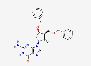 Two-dimensional chemical structure of 4'-epi-Entecavir-di-o-benzyl Ether