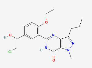 Two-dimensional chemical structure of Hydroxychlorodenafil, CAS 1391054-00-4