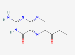 Two-dimensional chemical structure of 6-Propionylpterin, CAS 71014-28-3