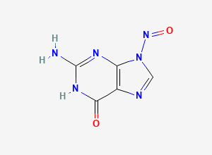 Two-dimensional chemical structure of 2-amino-9-nitroso-1H-purin-6(9H)-one