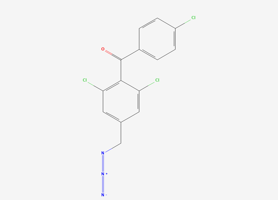 Two-dimensional chemical structure of 3,5-Dichloro-4-(4-chlorobenzoyl)benzyl azide