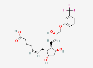 Two-dimensional chemical structure of (Z)-7-[(1R,2R,3R,5S)-3,5-dihydroxy-2-[(E,3S)-3-hydroxy-4-[3-(trifluoromethyl)phenoxy]but-1-enyl]cyclopentyl]hept-5-enoic acid