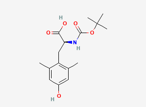 Two-dimensional chemical structure of (S)-2-tert-Butoxycarbonylamino-3-(4-hydroxy-2,6-dimethyl-phenyl)-propionic acid