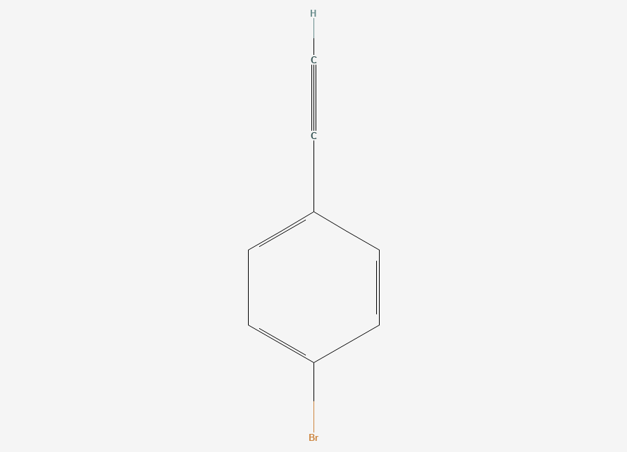 Two-dimensional chemical structure of Benzene, 1-bromo-4-ethynyl-