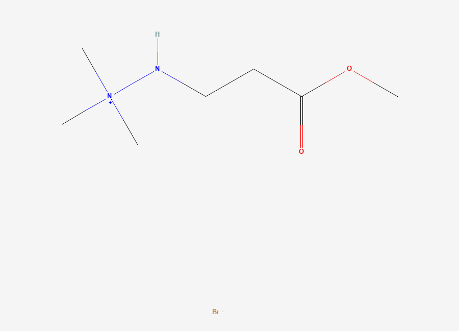 Two-dimensional chemical structure of 2-(3-Methoxy-3-oxopropyl)-1,1,1-trimethylhydrazinium bromide