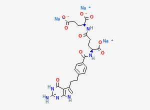 Two-dimensional chemical structure of Pemetrexed L-Glutamic Acid Trisodium Salt (~90%)