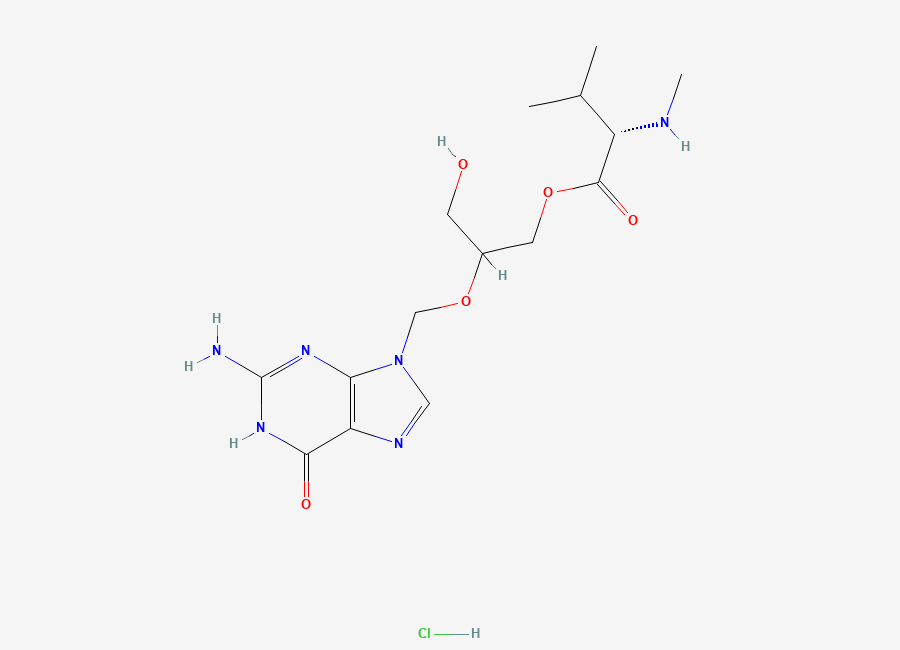 Two-dimensional chemical structure of Valganciclovir Related Compound N (HCl salt), CAS 1401562-16-0