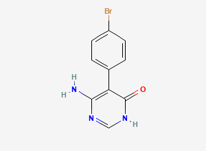 Two-dimensional chemical structure of 6-Amino-5-(4-bromophenyl)-4(3H)-pyrimidinone, CAS 2211054-46-3