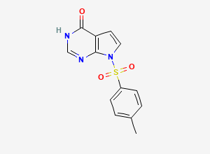 Two-dimensional chemical structure of 7-Tosyl-3H-pyrrolo[2,3-d]pyrimidin-4(7H)-one, CAS 2250241-69-9