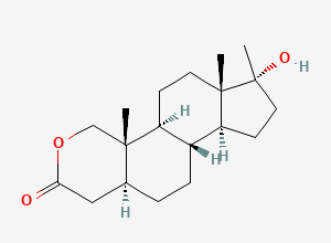 Two-dimensional chemical structure of 17-epi-Oxandrolone, CAS 26624-15-7