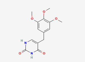 Two-dimensional chemical structure of 5-(3,4,5-Trimethoxybenzyl)pyrimidin-2,4-diol / Trimethoprim Impurity X, CAS 93885-69-9
