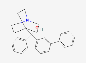 Two-dimensional chemical structure of 1-azabicyclo[2.2.2]octan-4-yl-phenyl-(3-phenylphenyl)methanol