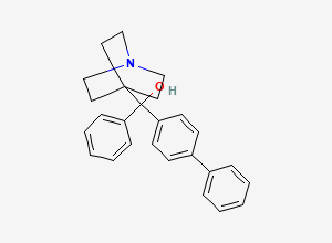 Two-dimensional chemical structure of 1-azabicyclo[2.2.2]octan-4-yl-phenyl-(4-phenylphenyl)methanol