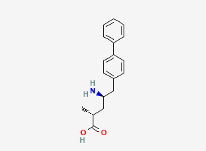 Two-dimensional chemical structure of (2R,4R)-4-amino-2-methyl-5-(4-phenylphenyl)pentanoic acid